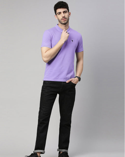 Lavender Solid Polo T-shirt